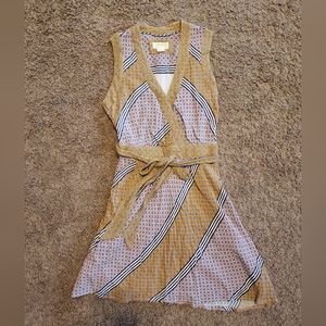 Maeve Mustard and Cream Geometric Mini Dress